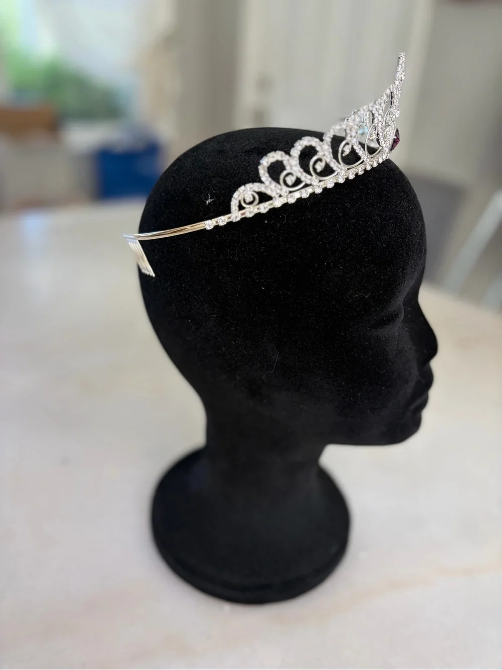 Disney Silver Tiara with Pink Gem Accent - Women Accessories